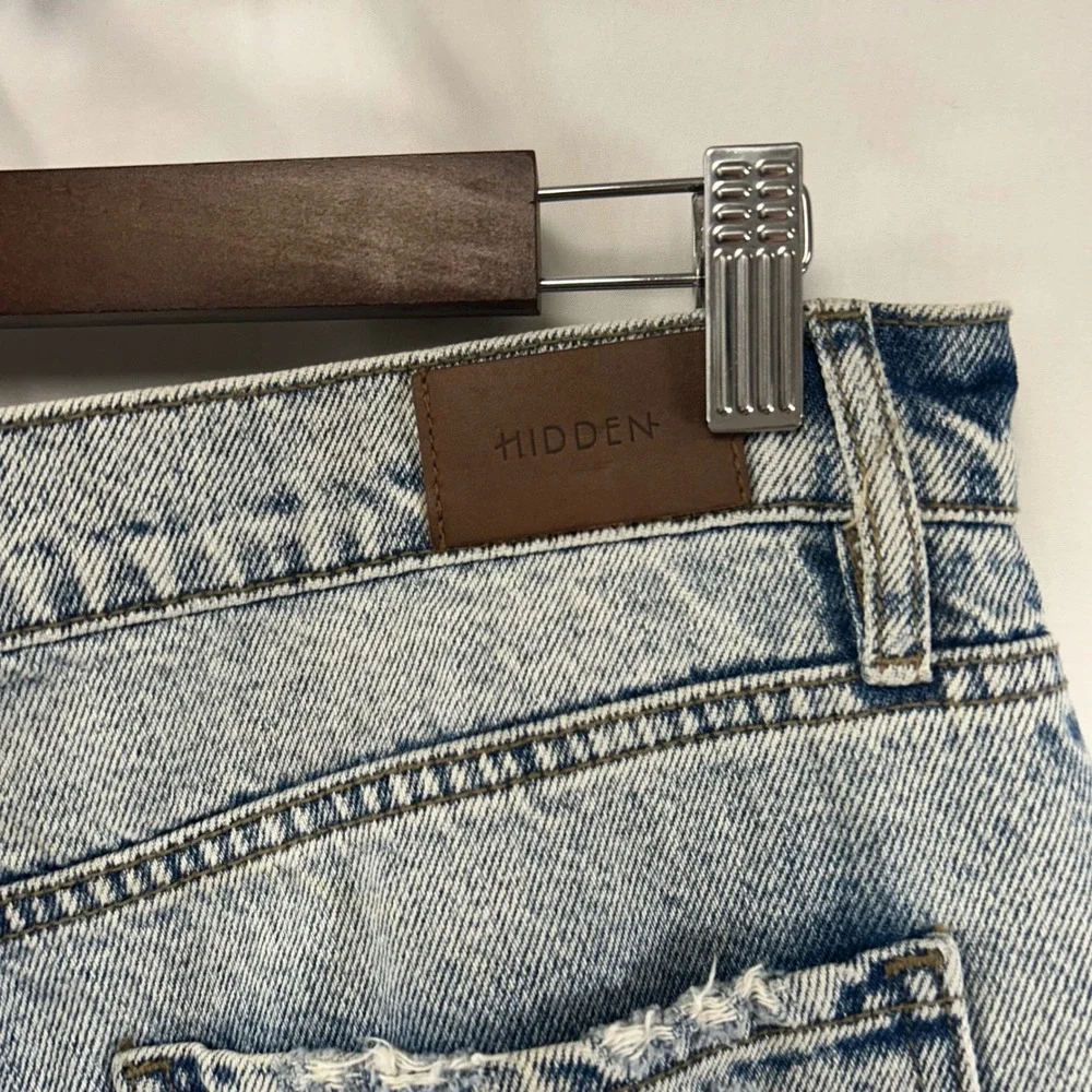 Hidden Jeans Wide Leg Women‎ 29 Light Blue Distressed Raw Hem HD9109D-M